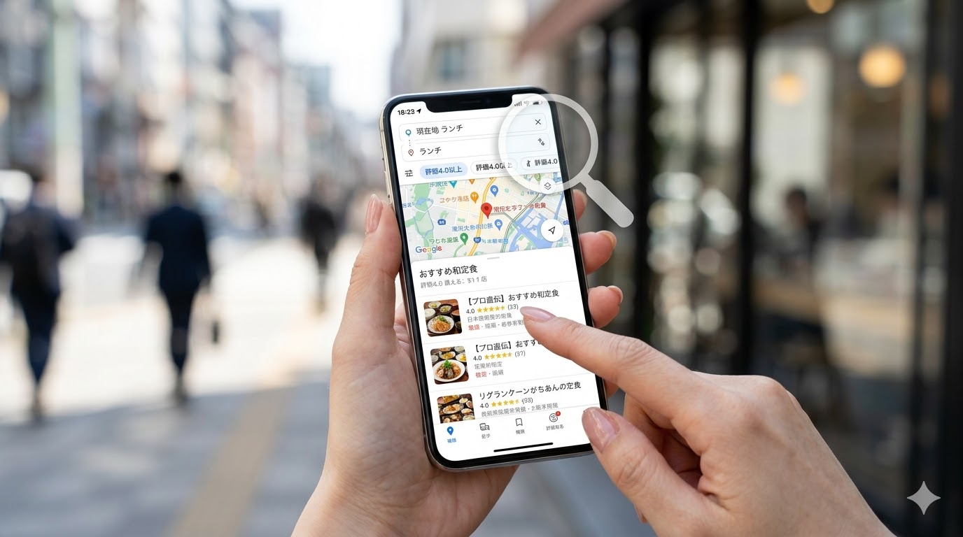 Googleマップやグルメサイトを活用した現在地周辺のランチ検索・店探し