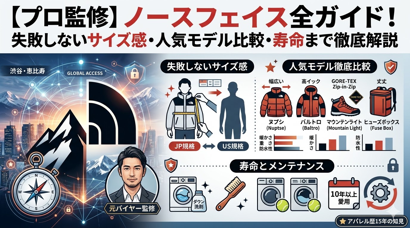 【プロ監修】ノースフェイス全ガイド！失敗しないサイズ感・人気モデル比較・寿命まで徹底解説