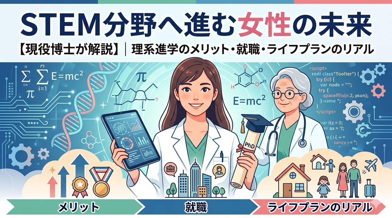【現役博士が解説】STEM分野へ進む女性の未来｜理系進学のメリット・就職・ライフプランのリアル