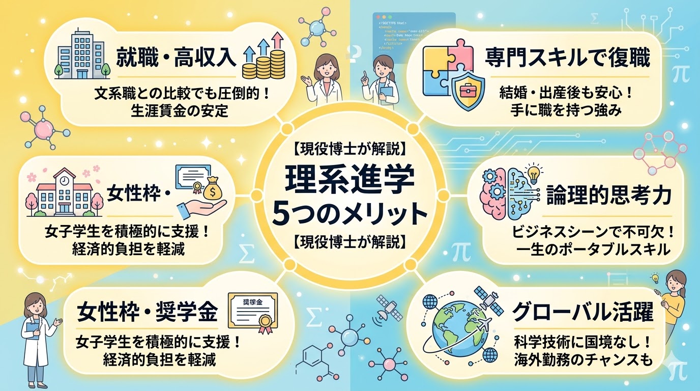 女子学生が理系（STEM分野）に進学する5つの具体的メリット