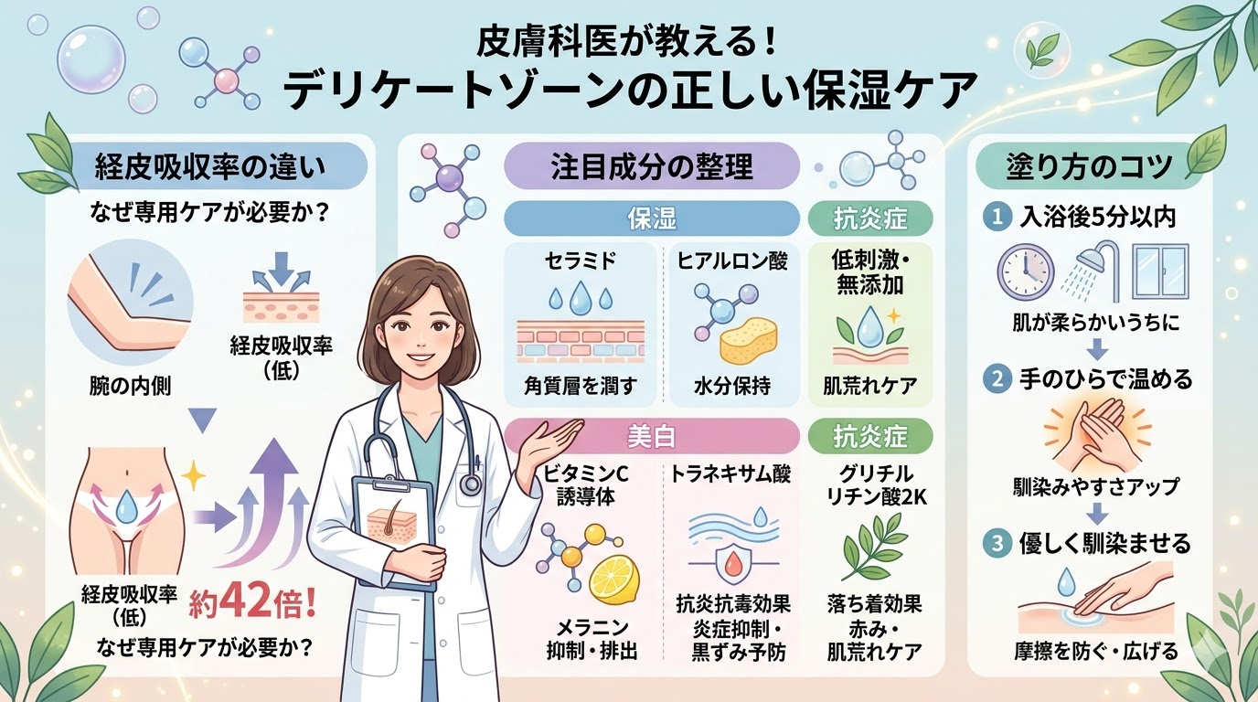 皮膚科医が教えるデリケートゾーンの正しい保湿ケアと注目成分